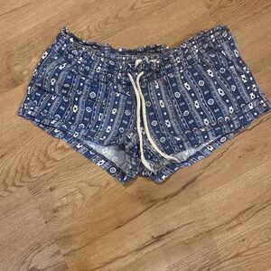 Blue Patterned Women Shorts